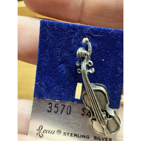 Vintage Beau Sterling Silver 925 Violin Fiddle Charm New NWT - Picture 3 of 7